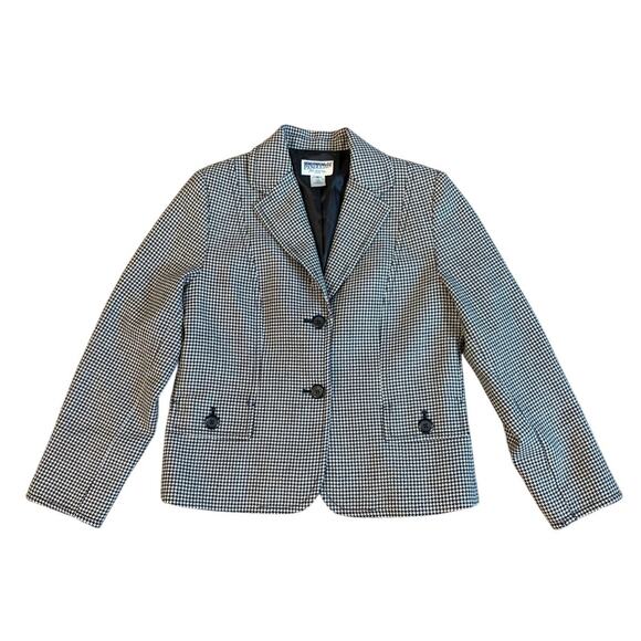 Vtg Pendleton Womens 10P Houndstooth Black & White 100% Virgin Wool Blazer EUC - Picture 1 of 7